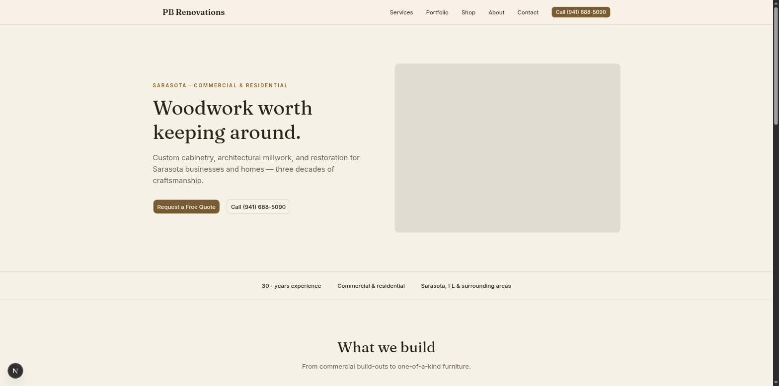PB Renovations & Restorations — homepage